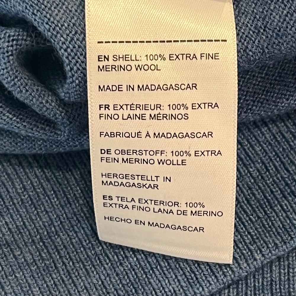 UNTUCKit Belguardo 1/4 Zip Pullover Sweater Mens XXL Blue Extra Fine - Picture 11 of 11